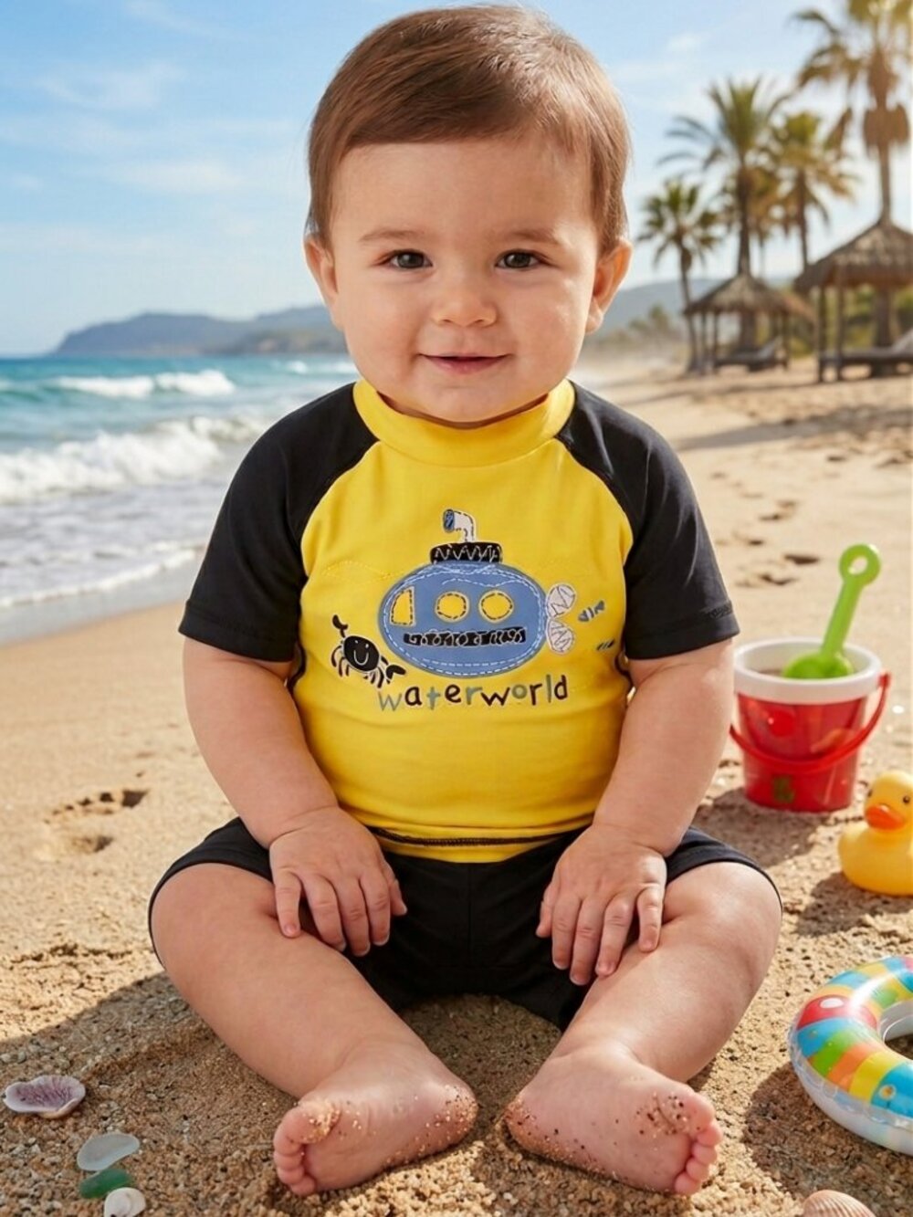 Boys Alive Water World Rash guard 2 piece set  9-12 months